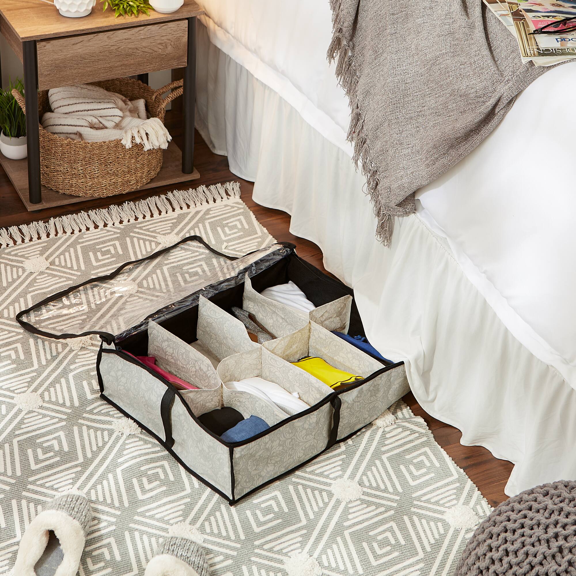 DII® 23" Damask 8-Shoe Pair Soft Storage Bag